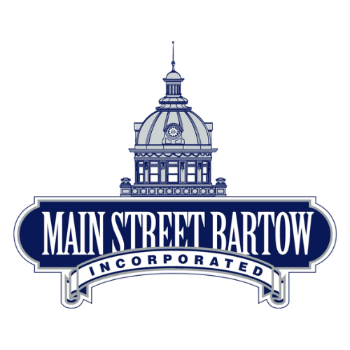 Main Street Bartow Incorporated logo with blue courthouse dome above a banner with the name
