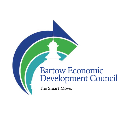 Bartow Economic Development Council logo with blue and green rising arrow icon and tagline The Smart Move